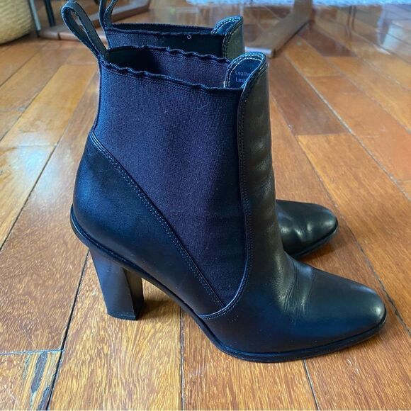 Via Spiga Black Heeled Chelsea Ankle Boots Size 8M - Picture 5 of 11